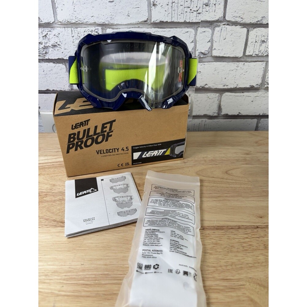 Leatt Velocity 4.5 Goggles - 2024 Blue/ Clear Lens 8022010480 New Bullet Proof